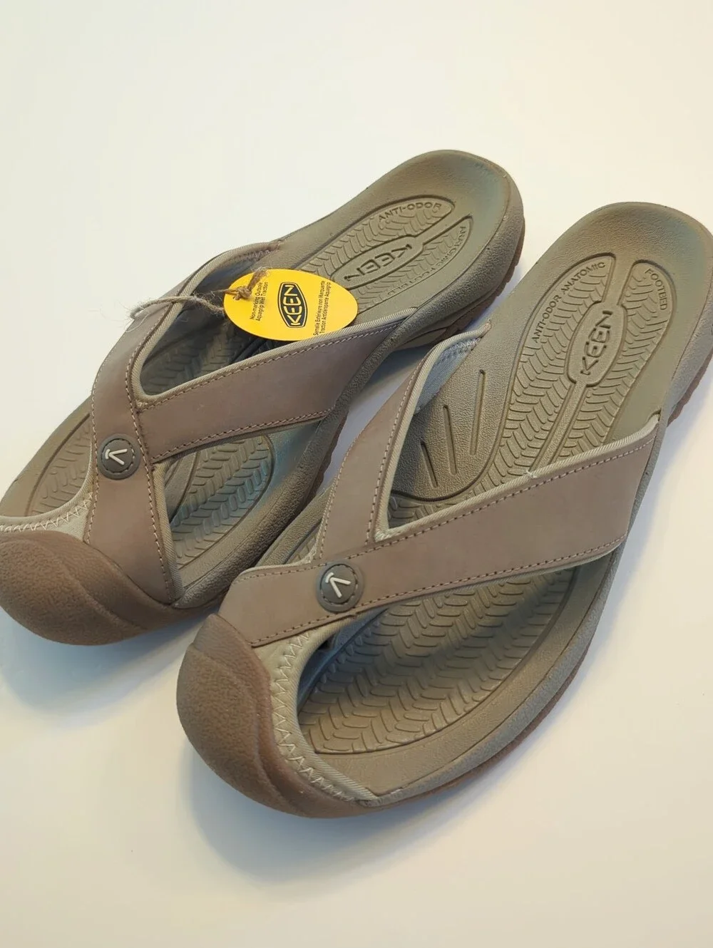 NWT Keen Waimea Leather Bump Toe Water Resistant Sandals Size 9 Brindle Birch
